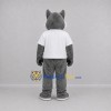 Custom Gray and White Dog Mascot Costume Adult Full Body Suit for School Events Custom Gray and White Dog Mascot Costume Adult Full Body Suit for School Events