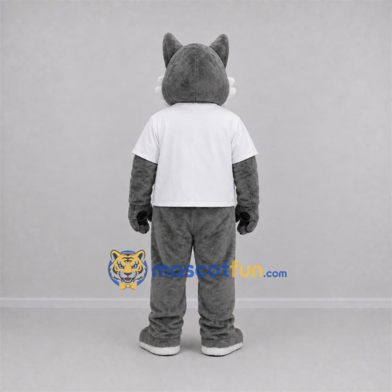 Custom Gray and White Dog Mascot Costume Adult Full Body Suit for School Events Custom Gray and White Dog Mascot Costume Adult Full Body Suit for School Events