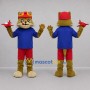 Custom Tan and Blue Aviator Cat Mascot Costume Adult Full Body Suit for Aviation Events