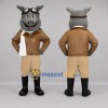 Custom Gray and Brown Aviator Donkey Mascot Costume Adult Full Body Suit for Aviation Events