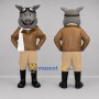 Custom Gray and Brown Aviator Donkey Mascot Costume Adult Full Body Suit for Aviation Events