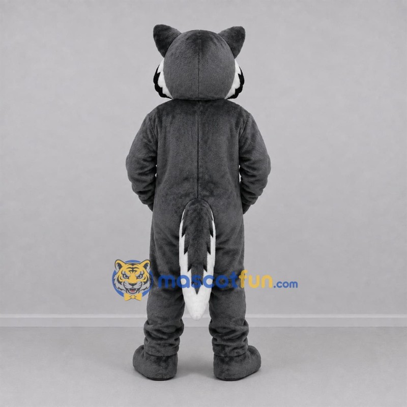 Custom Gray and White Wolf Mascot Costume Adult Full Body Suit for Sports Events
