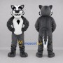 Custom Gray and White Wolf Mascot Costume Adult Full Body Suit for Sports Events