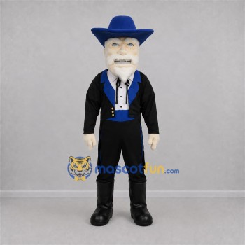 Custom Black and Blue Cowboy Mascot Costume Adult Full Body Suit for Western Events Custom Black and Blue Cowboy Mascot Costume Adult Full Body Suit for Western Events