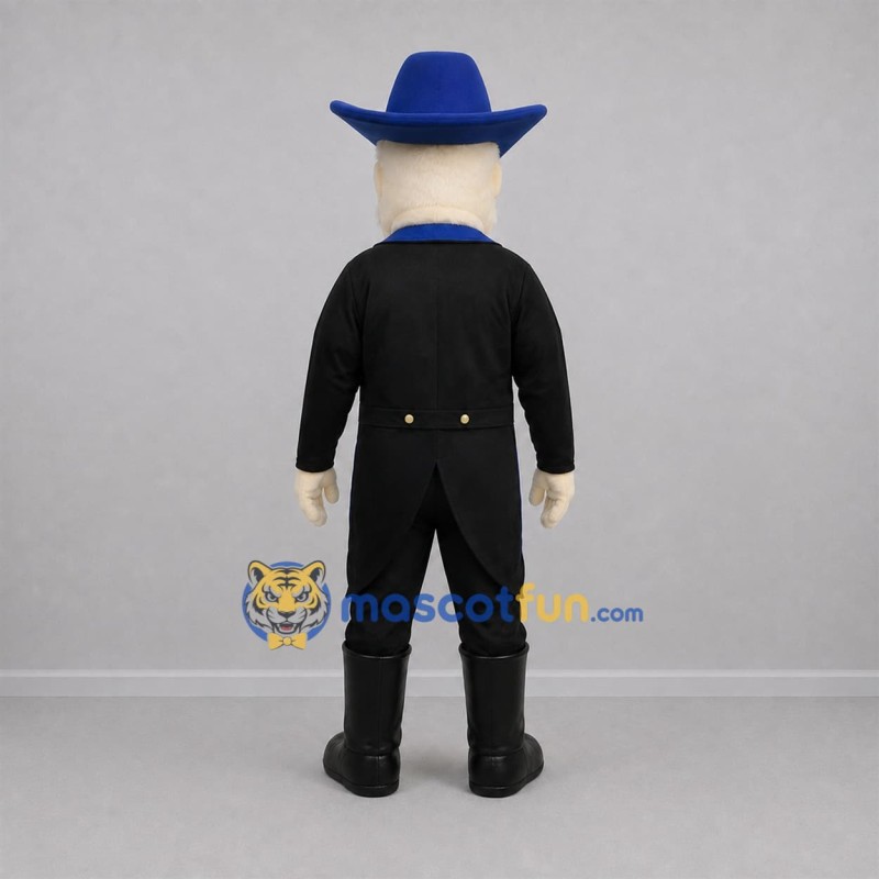 Custom Black and Blue Cowboy Mascot Costume Adult Full Body Suit for Western Events Custom Black and Blue Cowboy Mascot Costume Adult Full Body Suit for Western Events