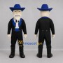Custom Black and Blue Cowboy Mascot Costume Adult Full Body Suit for Western Events