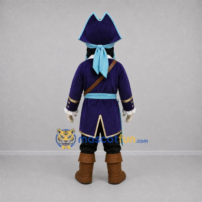 Custom Purple and Brown Pirate Captain Mascot Costume Adult Full Body Suit for Pirate Parties Custom Purple and Brown Pirate Captain Mascot Costume Adult Full Body Suit for Pirate Parties