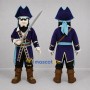 Custom Purple and Brown Pirate Captain Mascot Costume Adult Full Body Suit for Pirate Parties