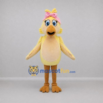 Custom Yellow and Pink Chick Mascot Costume Adult Full Body Suit for Easter Events Custom Yellow and Pink Chick Mascot Costume Adult Full Body Suit for Easter Events