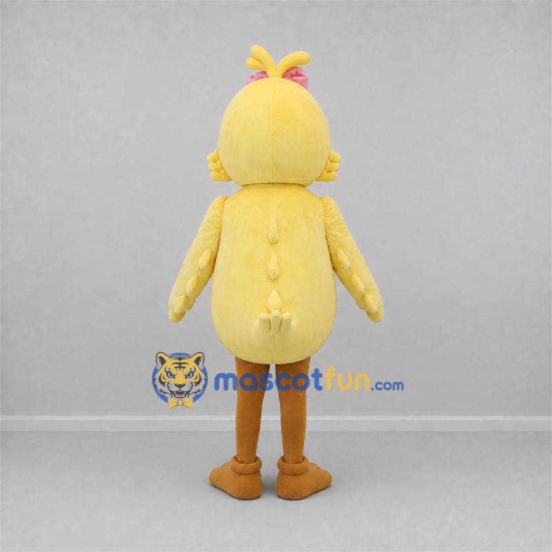Custom Yellow and Pink Chick Mascot Costume Adult Full Body Suit for Easter Events Custom Yellow and Pink Chick Mascot Costume Adult Full Body Suit for Easter Events