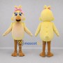 Custom Yellow and Pink Chick Mascot Costume Adult Full Body Suit for Easter Events