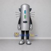 Custom Silver and Black Robot Cat Mascot Costume Adult Full Body Suit for Science Events Custom Silver and Black Robot Cat Mascot Costume Adult Full Body Suit for Science Events
