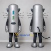 Custom Silver and Black Robot Cat Mascot Costume Adult Full Body Suit for Science Events Custom Silver and Black Robot Cat Mascot Costume Adult Full Body Suit for Science Events