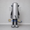 Custom Silver and Black Robot Cat Mascot Costume Adult Full Body Suit for Science Events Custom Silver and Black Robot Cat Mascot Costume Adult Full Body Suit for Science Events