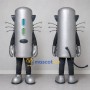 Custom Silver and Black Robot Cat Mascot Costume Adult Full Body Suit for Science Events