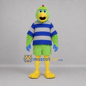 Custom Green and Blue Chicken Mascot Costume Adult Full Body Suit for Farm Events Custom Green and Blue Chicken Mascot Costume Adult Full Body Suit for Farm Events