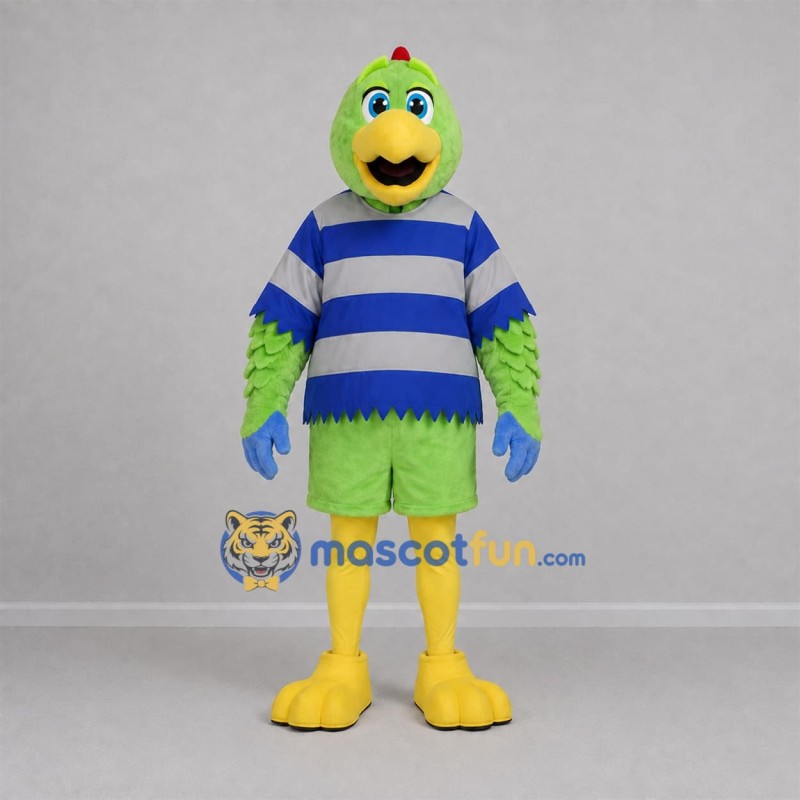 Custom Green and Blue Chicken Mascot Costume Adult Full Body Suit for Farm Events Custom Green and Blue Chicken Mascot Costume Adult Full Body Suit for Farm Events