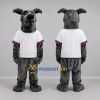 Custom Gray and White Dog Mascot Costume Adult Full Body Suit for Sports Events Custom Gray and White Dog Mascot Costume Adult Full Body Suit for Sports Events