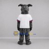 Custom Gray and White Dog Mascot Costume Adult Full Body Suit for Sports Events Custom Gray and White Dog Mascot Costume Adult Full Body Suit for Sports Events