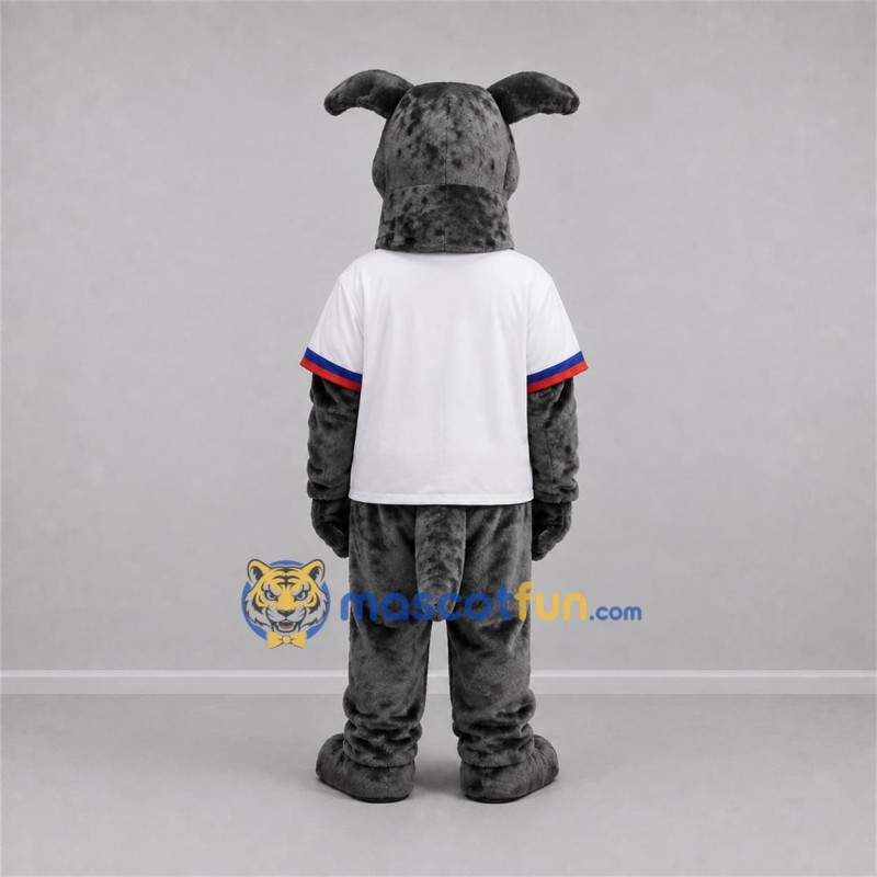Custom Gray and White Dog Mascot Costume Adult Full Body Suit for Sports Events Custom Gray and White Dog Mascot Costume Adult Full Body Suit for Sports Events