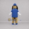 Custom Tan and Blue Dog Mascot Costume Adult Full Body Suit for Sports Events