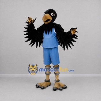 Custom Black and Blue Bird Mascot Costume Adult Full Body Suit for Sports Events Custom Black and Blue Bird Mascot Costume Adult Full Body Suit for Sports Events
