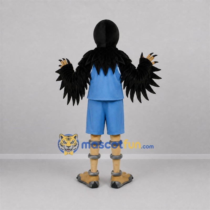 Custom Black and Blue Bird Mascot Costume Adult Full Body Suit for Sports Events Custom Black and Blue Bird Mascot Costume Adult Full Body Suit for Sports Events