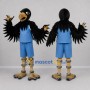 Custom Black and Blue Bird Mascot Costume Adult Full Body Suit for Sports Events