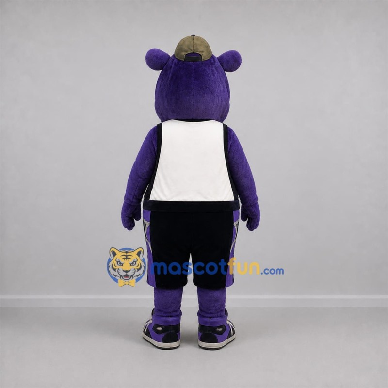 Custom Purple and White Hippo Mascot Costume Adult Full Body Suit for Sports Events Custom Purple and White Hippo Mascot Costume Adult Full Body Suit for Sports Events