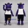 Custom Purple and White Hippo Mascot Costume Adult Full Body Suit for Sports Events