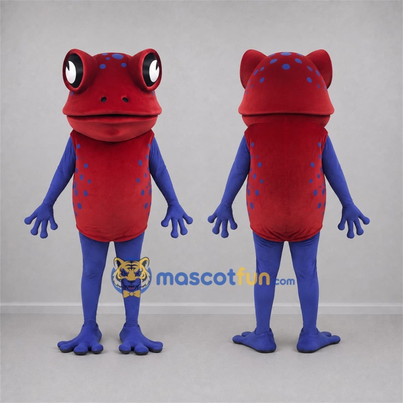 Custom Red and Purple Frog Mascot Costume Adult Full Body Suit for Nature Events Custom Red and Purple Frog Mascot Costume Adult Full Body Suit for Nature Events