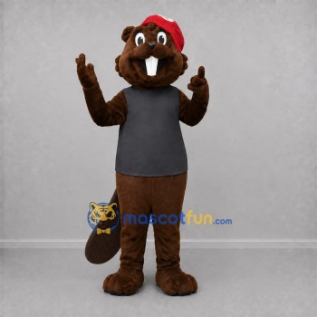 Custom Brown and Gray Beaver Mascot Costume Adult Full Body Suit for School Events Custom Brown and Gray Beaver Mascot Costume Adult Full Body Suit for School Events