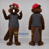 Custom Brown and Gray Beaver Mascot Costume Adult Full Body Suit for School Events