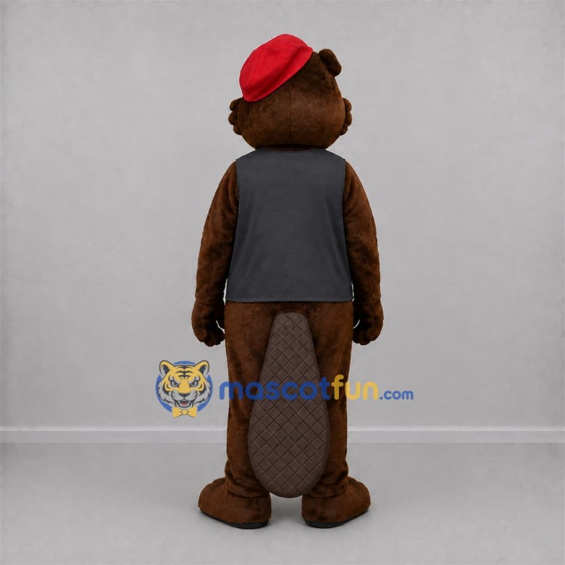 Custom Brown and Gray Beaver Mascot Costume Adult Full Body Suit for School Events