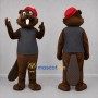 Custom Brown and Gray Beaver Mascot Costume Adult Full Body Suit for School Events