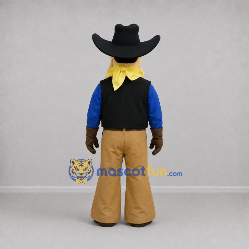 Custom Blue and Tan Cowboy Mascot Costume Adult Full Body Suit for Western Events Custom Blue and Tan Cowboy Mascot Costume Adult Full Body Suit for Western Events