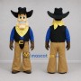 Custom Blue and Tan Cowboy Mascot Costume Adult Full Body Suit for Western Events