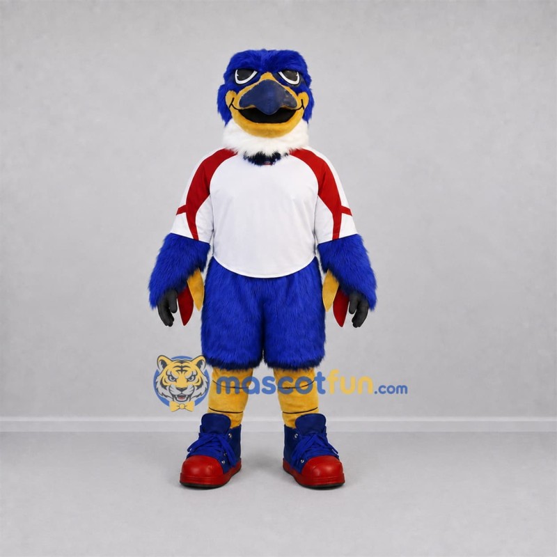 Custom Blue and White Bird Mascot Costume Adult Full Body Suit for Sports Events Custom Blue and White Bird Mascot Costume Adult Full Body Suit for Sports Events