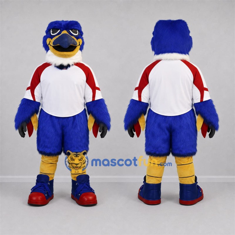 Custom Blue and White Bird Mascot Costume Adult Full Body Suit for Sports Events Custom Blue and White Bird Mascot Costume Adult Full Body Suit for Sports Events