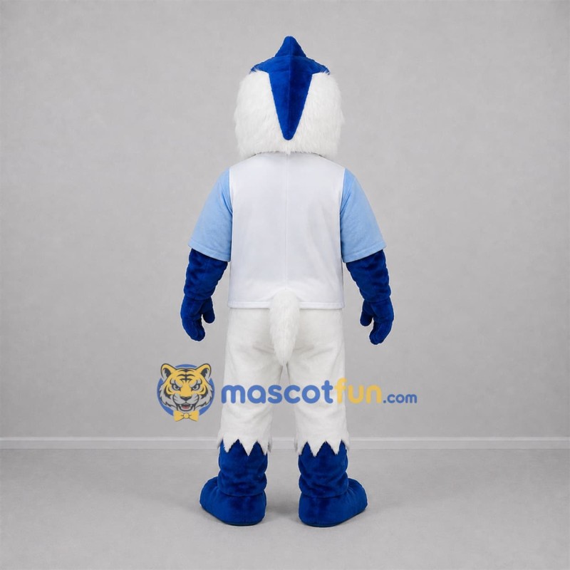 Custom Blue and White Bird Mascot Costume Adult Full Body Suit for Sports Events Custom Blue and White Bird Mascot Costume Adult Full Body Suit for Sports Events