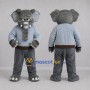 Custom Gray Elephant Mascot Costume Adult Full Body Suit for School Events
