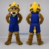 Custom Brown and Blue Lion Mascot Costume Adult Full Body Suit for Sports Events Custom Brown and Blue Lion Mascot Costume Adult Full Body Suit for Sports Events