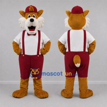 Custom Orange and Burgundy Fox Mascot Costume Adult Full Body Suit for Stage Performances
