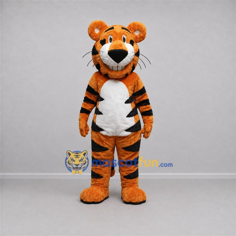 Custom Orange and Black Tiger Mascot Costume Adult Full Body Suit for Wildlife Events Custom Orange and Black Tiger Mascot Costume Adult Full Body Suit for Wildlife Events