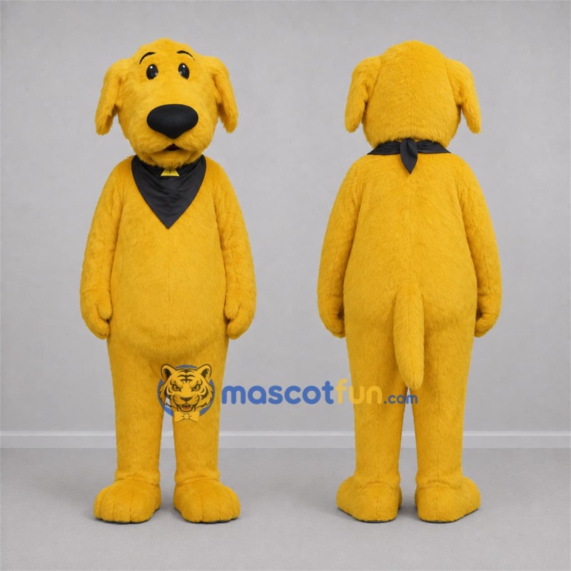 Custom Yellow and Black Dog Mascot Costume Adult Full Body Suit for Pet Events Custom Yellow and Black Dog Mascot Costume Adult Full Body Suit for Pet Events