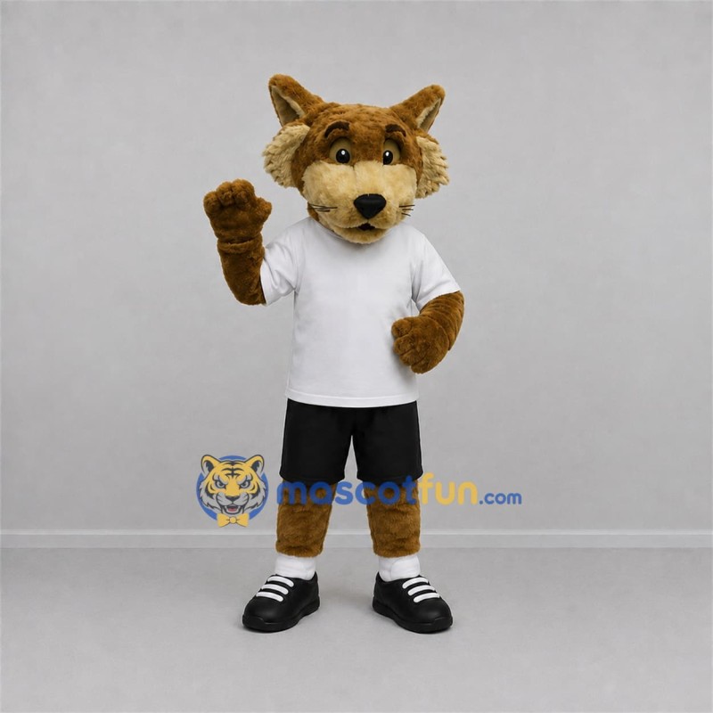 Custom Brown and White Fox Mascot Costume Adult Full Body Suit for Sports Events Custom Brown and White Fox Mascot Costume Adult Full Body Suit for Sports Events
