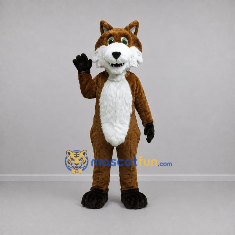 Custom Brown and White Fox Mascot Costume Adult Full Body Suit for Wildlife Events Custom Brown and White Fox Mascot Costume Adult Full Body Suit for Wildlife Events