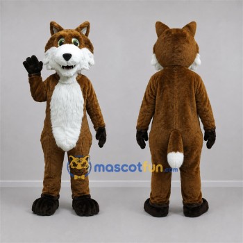 Custom Brown and White Fox Mascot Costume Adult Full Body Suit for Wildlife Events