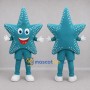 Custom Teal and White Starfish Mascot Costume Adult Full Body Suit for Ocean Events