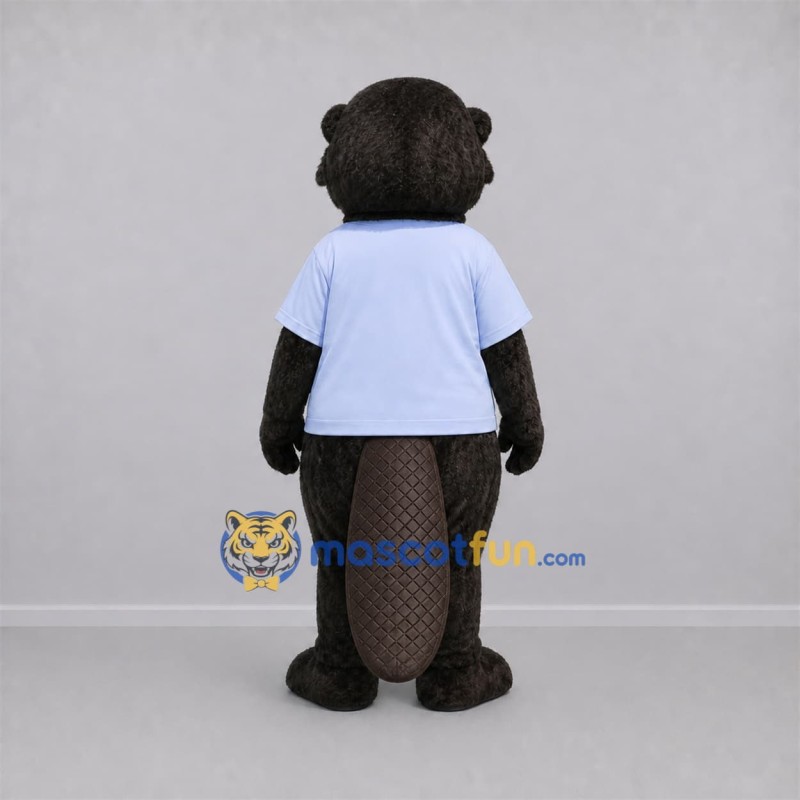 Custom Brown and Light Blue Beaver Mascot Costume Adult Full Body Suit for Nature Events Custom Brown and Light Blue Beaver Mascot Costume Adult Full Body Suit for Nature Events